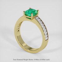 1.06 Ct. Emerald Ring, 18K Yellow Gold 2