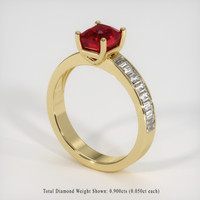 1.65 Ct. Ruby Ring, 18K Yellow Gold 2