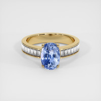 2.25 Ct. Blue Sapphire Ring, 18K Yellow Gold 1