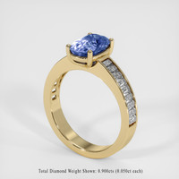 2.25 Ct. Blue Sapphire Ring, 18K Yellow Gold 2