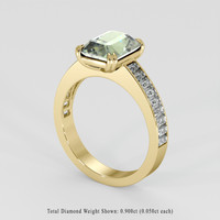2.58 Ct. Green Sapphire Ring, 18K Yellow Gold 2