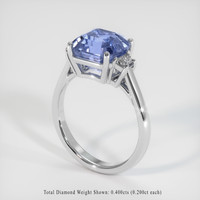 5.69 Ct. Color Change Sapphire Ring, 18K White Gold 2