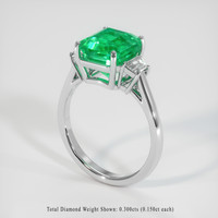 3.71 Ct. Emerald Ring, 18K White Gold 2