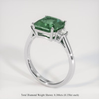 4.07 Ct. Bluish Green Sapphire Ring, 18K White Gold 2