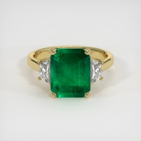 3.70 Ct. Emerald Ring, 18K Yellow Gold 1