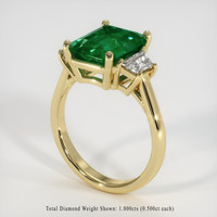 3.70 Ct. Emerald Ring, 18K Yellow Gold 2