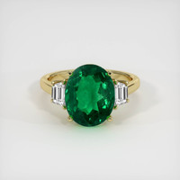 4.54 Ct. Emerald Ring, 18K Yellow Gold 1