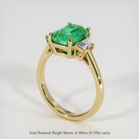 2.13 Ct. Emerald Ring, 18K Yellow Gold 2