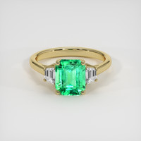 1.74 Ct. Emerald Ring, 18K Yellow Gold 1