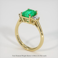 1.74 Ct. Emerald Ring, 18K Yellow Gold 2