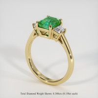 1.30 Ct. Emerald Ring, 18K Yellow Gold 2