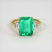 3.72 Ct. Emerald Ring, 18K Yellow Gold 1