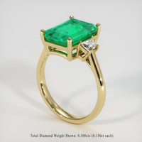 3.72 Ct. Emerald Ring, 18K Yellow Gold 2