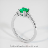 0.94 Ct. Emerald Ring, Platinum 950 2