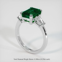 3.17 Ct. Emerald Ring, Platinum 950 2