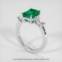 2.49 Ct. Emerald Ring, Platinum 950 2