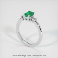 0.81 Ct. Emerald Ring, Platinum 950 2