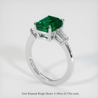 2.91 Ct. Emerald Ring, Platinum 950 2