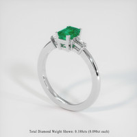 0.75 Ct. Emerald Ring, Platinum 950 2