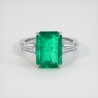 4.21 Ct. Emerald Ring, Platinum 950 1