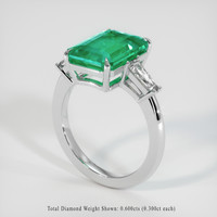 4.21 Ct. Emerald Ring, Platinum 950 2