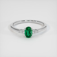 0.63 Ct. Emerald Ring, Platinum 950 1