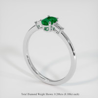 0.63 Ct. Emerald Ring, Platinum 950 2