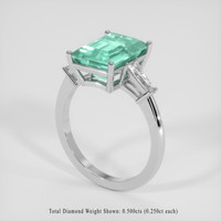 3.42 Ct. Emerald Ring, Platinum 950 2