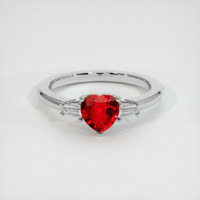 0.81 Ct. Ruby Ring, Platinum 950 1