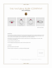 Ruby Ring 0.53 Ct., Platinum 950 Appraisal