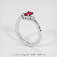 0.51 Ct. Ruby Ring, Platinum 950 2