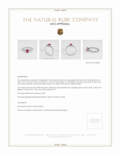 Ruby Ring 0.50 Ct., Platinum 950 Appraisal