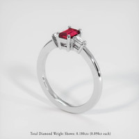 0.78 Ct. Ruby Ring, Platinum 950 2