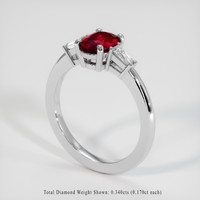 1.04 Ct. Ruby Ring, Platinum 950 2