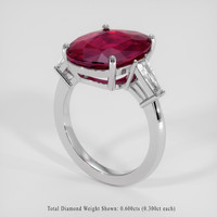 6.87 Ct. Purplish Red Ruby Ring, Platinum 950 2