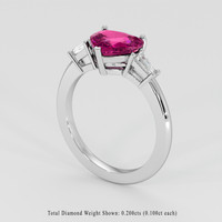 2.04 Ct. Pink Sapphire Ring, Platinum 950 2