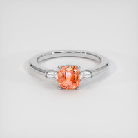 1.26 Ct. Orange Sapphire Ring, Platinum 950 1