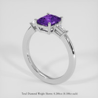2.04 Ct. Purple Sapphire Ring, Platinum 950 2