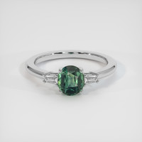 1.22 Ct. Green Sapphire Ring, Platinum 950 1