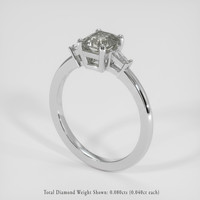 1.01 Ct. Greenish Brown Sapphire Ring, Platinum 950 2