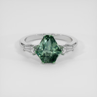 2.78 Ct. Green Sapphire Ring, Platinum 950 1