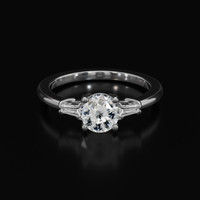 1.55 Ct. White Sapphire Ring, Platinum 950 1
