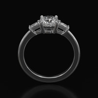 1.55 Ct. White Sapphire Ring, Platinum 950 3