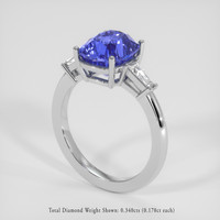 4.66 Ct. Violet Sapphire Ring, Platinum 950 2