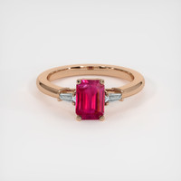 0.98 Ct. Ruby Ring, 14K Rose Gold 1