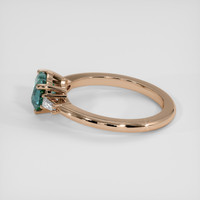 1.53 Ct. Greenish Blue Sapphire Ring, 14K Rose Gold 4
