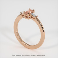 0.61 Ct. Padparadscha Sapphire Ring, 14K Rose Gold 2