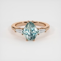 2.44 Ct. Greenish Blue Sapphire Ring, 14K Rose Gold 1