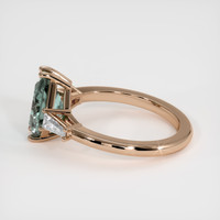 2.44 Ct. Greenish Blue Sapphire Ring, 14K Rose Gold 4