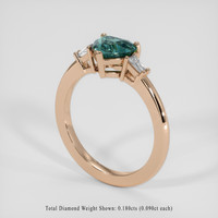 1.53 Ct. Greenish Blue Sapphire Ring, 18K Rose Gold 2